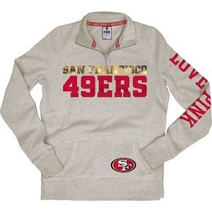 Pink Vs Half Zip Up Crew Neck 49ers